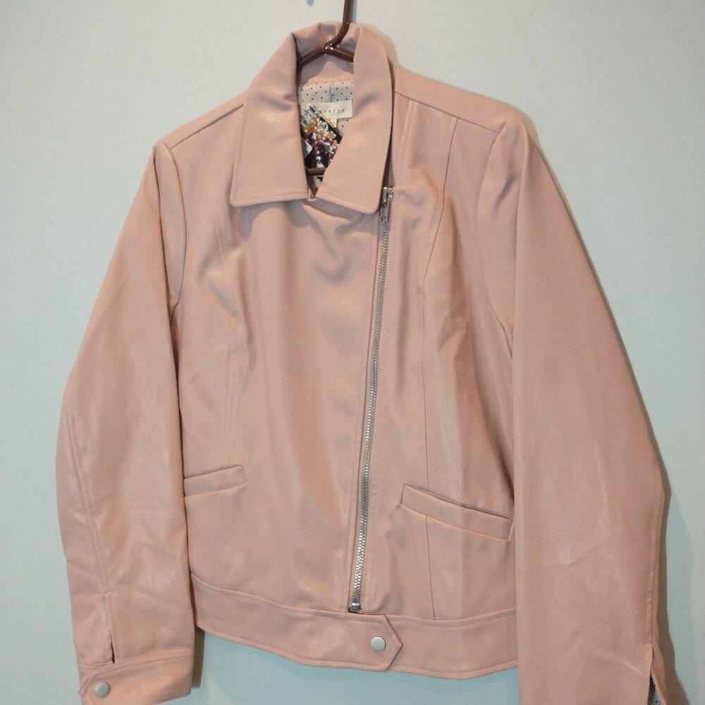 NWT Promesa Vegan Leather Powder Pink Jacket